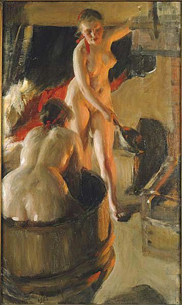 Anders Zorn Girls from Dalarna Having a Bath china oil painting image